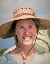 Mary Poteet wearing a hat on a sunny day in Australia