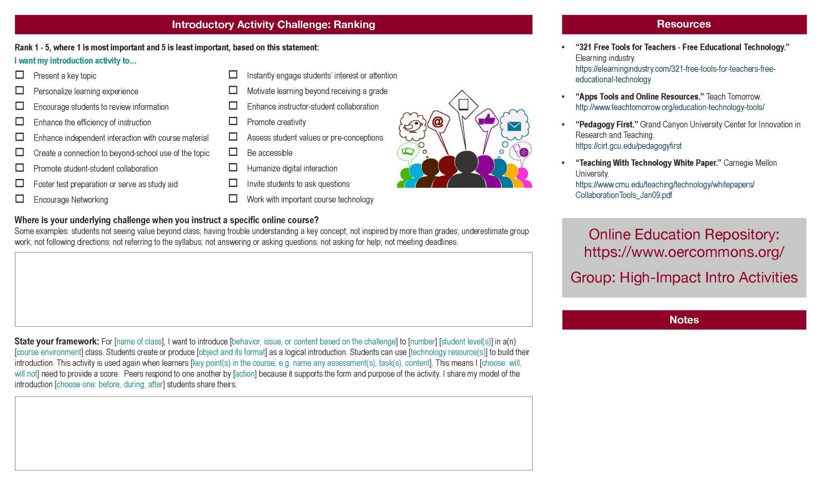 Introduction Activities Assignment builder