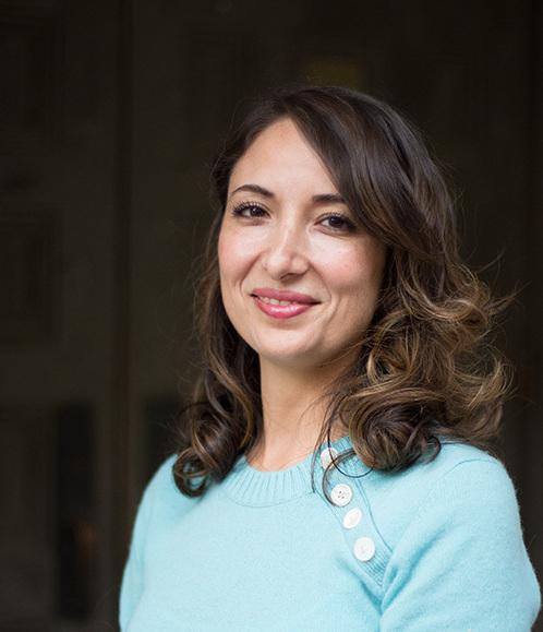 person in blue sweater