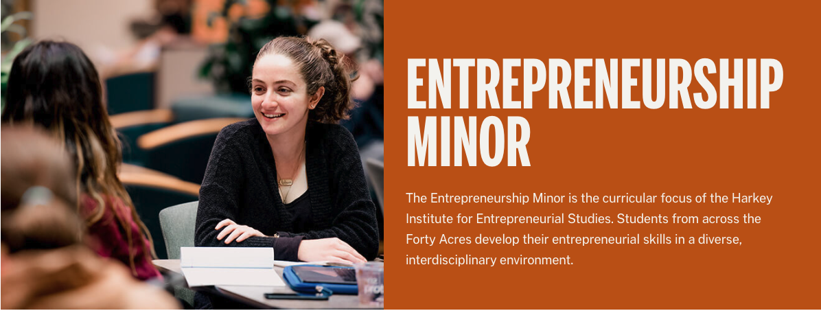 Entrepreneurship Minor advertisement from website