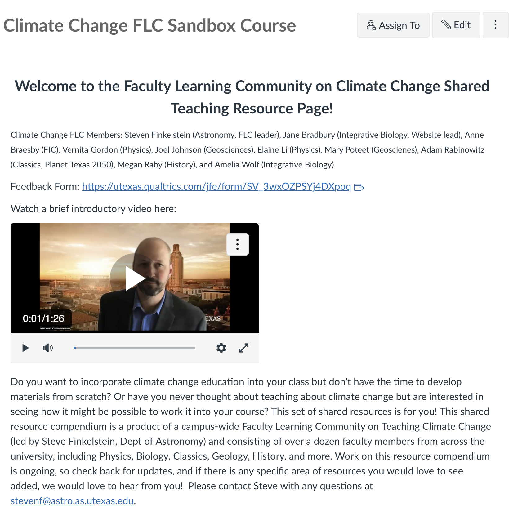 Finkelstein canvas course