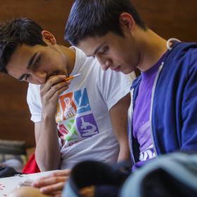 Students working together